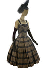 Vintage 1950s French Bronze and Black Cocktail Dress- NEW!
