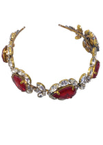 Gorgeous Ruby Red and Clear Crystal Headband - New!
