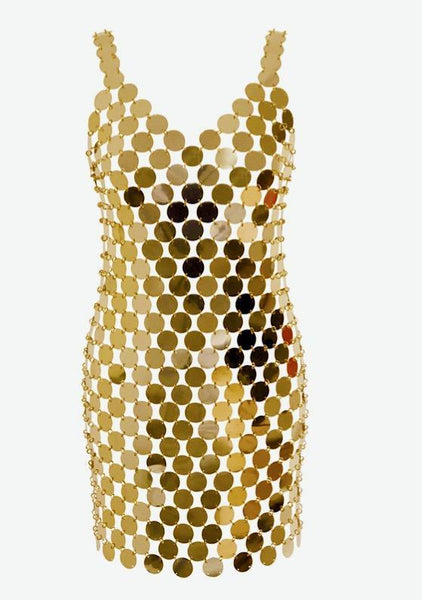 Iconic Paco Rabanne Space Age Designer Party Dress New!