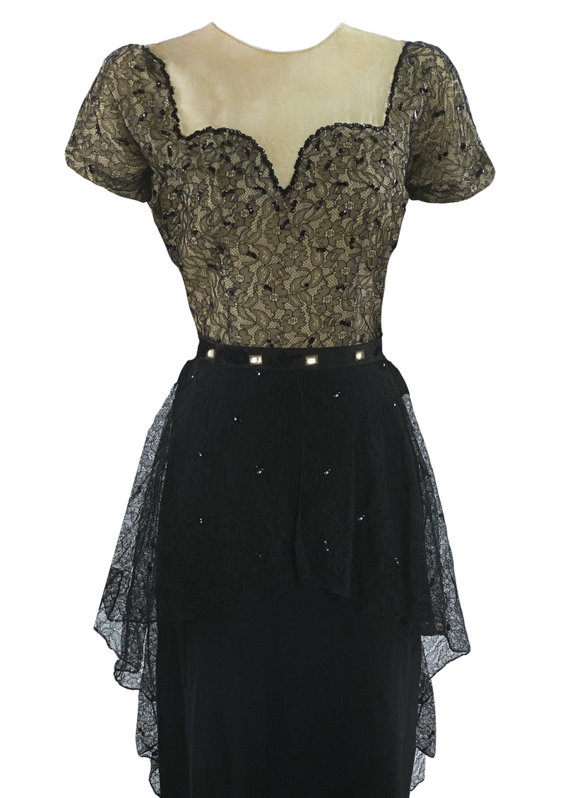 Vintage 1940s Black Designer Frank Starr Gown - NEW!