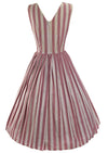 Early 1960s Pleated Pink and White Geometric Stripe Dress- New! (SOLD)