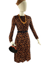 Vintage Late 1930s Brown Rayon Crepe Day Dress- NEW!