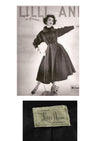 Vintage 1950s Lilli Ann Black Eyelash Wool Princess Coat- New!