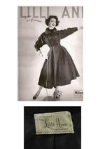 Vintage 1950s Lilli Ann Black Eyelash Wool Princess Coat- New!