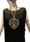 Dramatic and Original Art Deco Multi-Coloured Necklace- NEW!