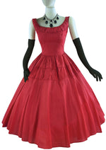 Vintage 1950s Claret Coloured Party Dress - NEW!