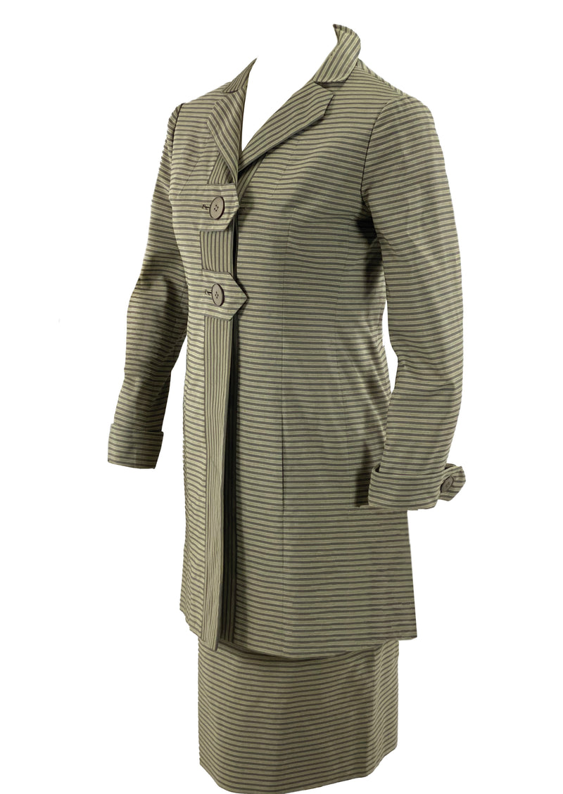 Late 1940s Early 1950s Hollywood Designer Striped Suit - NEW!