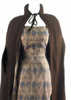 Vintage 1950s Dress and Cape Ensemble in Chocolate Tones - NEW!