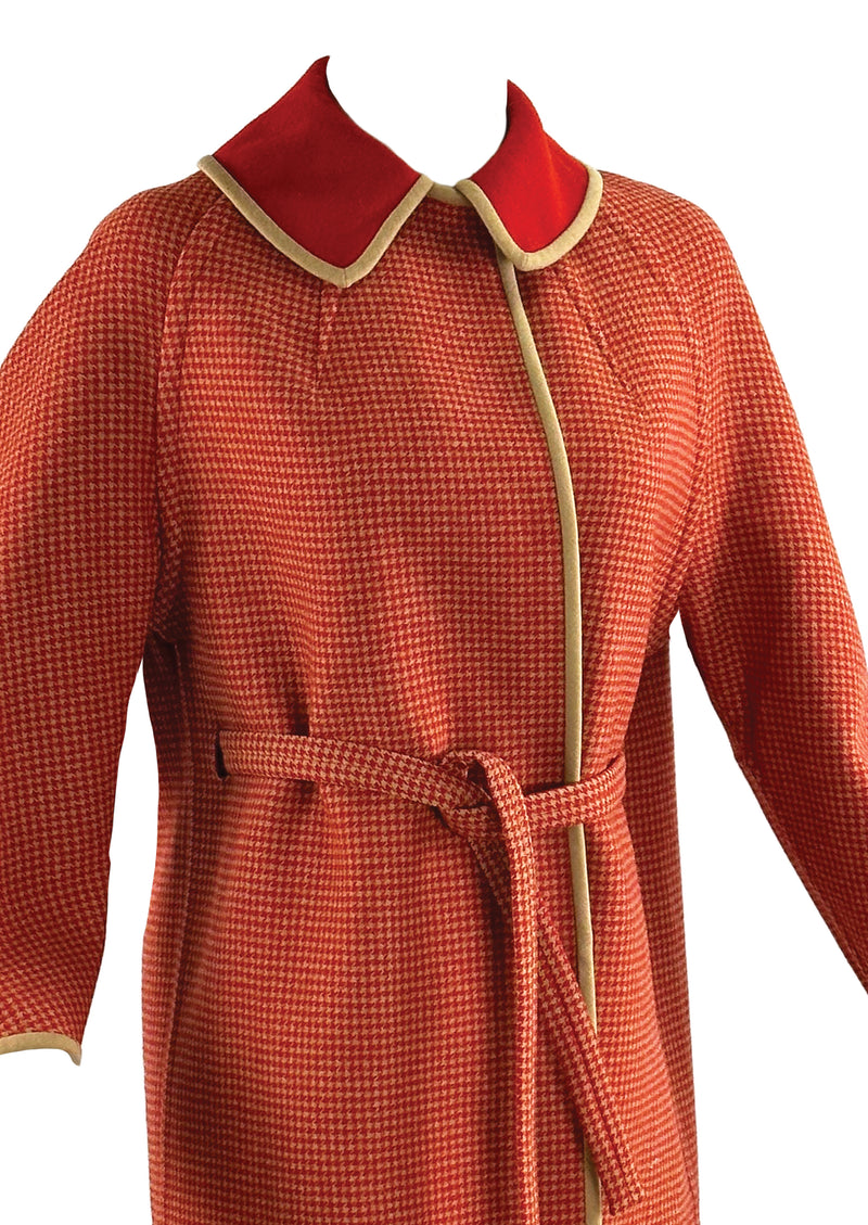 Vintage 1960s Red and Cream Mod Wool Coat - NEW!