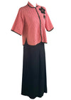 Vintage 1940s Pink and Black Lounge Suit/Pyjamas- NEW!