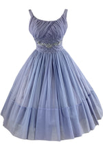 1960s Lavender Blue Chiffon Cocktail Dress - NEW! (ON HOLD)