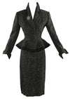 Vintage 1950s Black and Cream Flecked Wool Designer Suit - NEW!