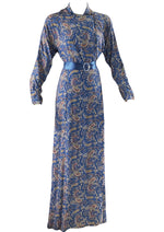 Vintage 1940s Paisley Rayon Robe Gown - NEW!