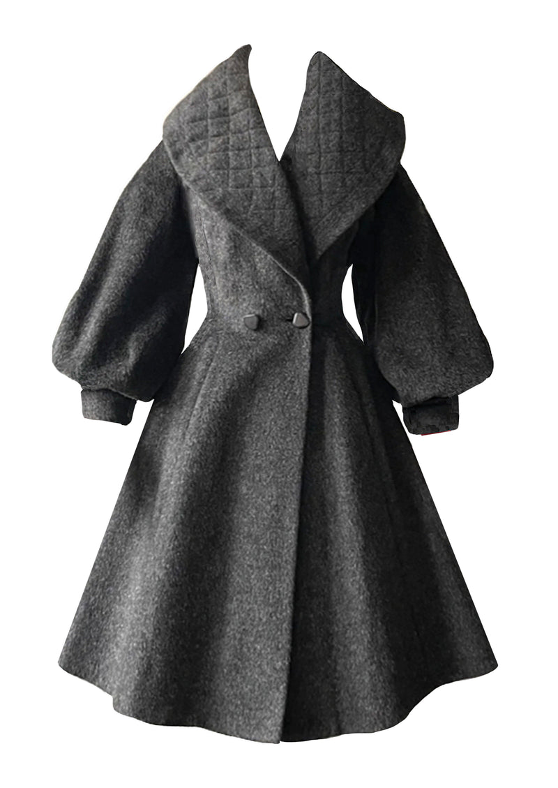 Vintage 1950s Charcoal Grey Lilli Ann Princess Coat- NEW!