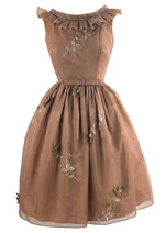 Vintage Late 1950s to Early 1960s Bronze Party Dress - NEW!