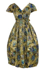 Vintage 1950s Gold Metallic Brocade Designer Cocktail Dress- NEW!