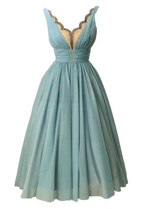 sachin and babi light blue dress Schiaparelli 1970s Dress + Jacket – Vintage Grace main image 1
