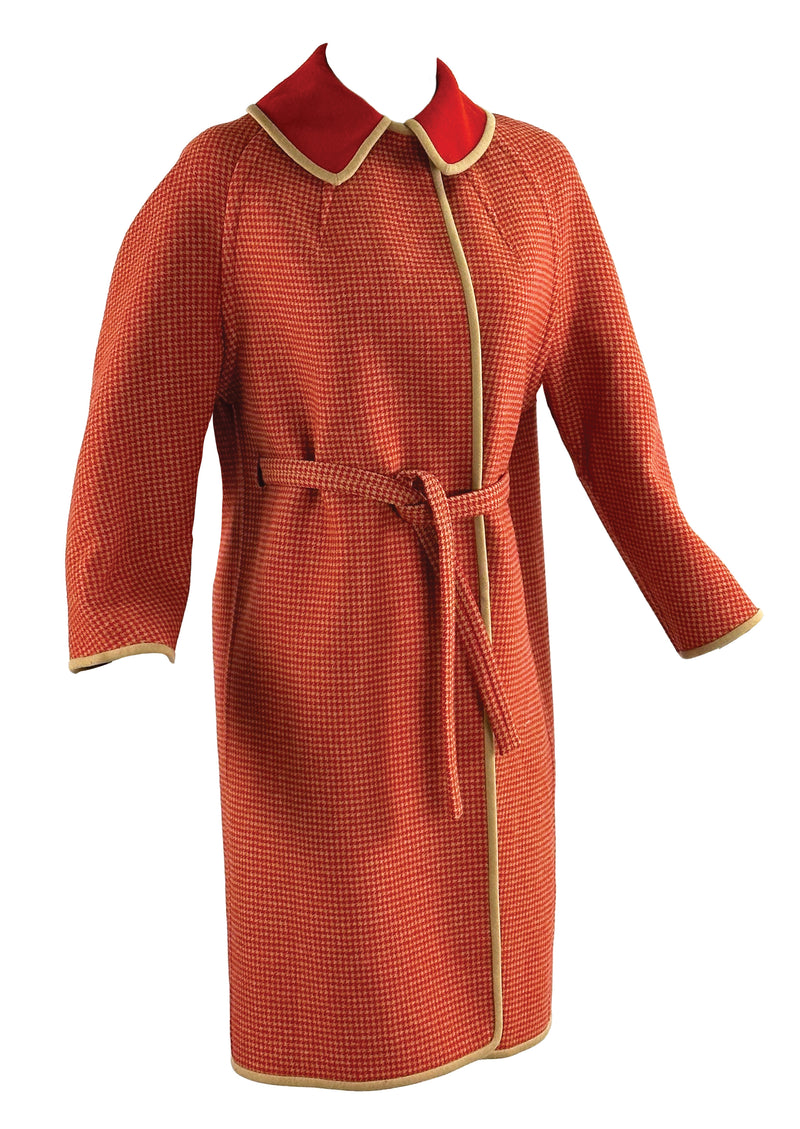 Vintage 1960s Red and Cream Mod Wool Coat - NEW!