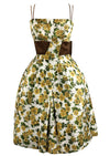 Late 50s to Early 60s Yellow and Green Kay Selig Dress - NEW!