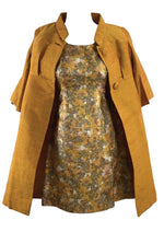 Vintage 1960s Gold Silk Dress and Coat Ensemble - NEW!