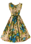 Late 1950s to Early 1960s Huge Blue Roses Dress- NEW!