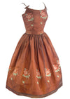 Late 1950s to Early 1960s Bronze Roses Dress Set- NEW!
