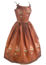 Late 1950s to Early 1960s Bronze Roses Dress Set- NEW!