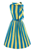 Vintage 1960s Blue and Yellow Cotton Horrockses Dress - NEW!