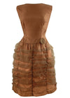 Late 1950s to Early 1960s Copper Ruched Cocktail Dress - NEW!