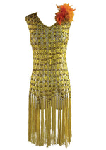 Vintage 1920s French Gold Woven Ribbon Charleston Dress- NEW!