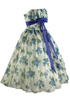 Vintage 1950s to Early 1960s Blue Roses Party Dress - NEW!