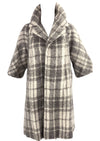 Vintage Late 1950s Lilli Ann Cream and Taupe Plaid Designer Coat - NEW!