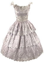 Vintage 1950s Lavender Eyelet Taffeta Party Dress - NEW!