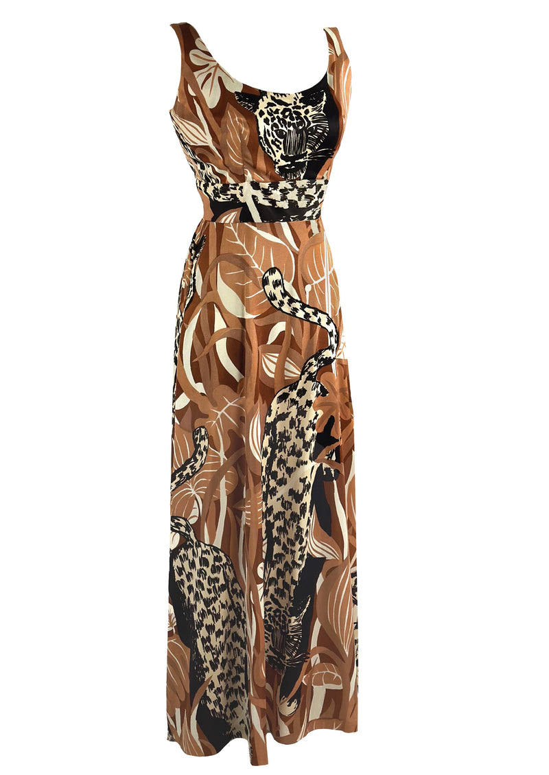 Vintage 1970s Leopard Print Maxi dress and Jacket Ensemble- NEW!