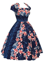Vintage 1950s Kamehameha Orchid Print Dress - NEW!