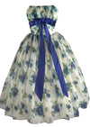 Vintage 1950s to Early 1960s Blue Roses Party Dress - NEW!