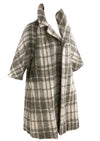 Vintage Late 1950s Lilli Ann Cream and Taupe Plaid Designer Coat - NEW!
