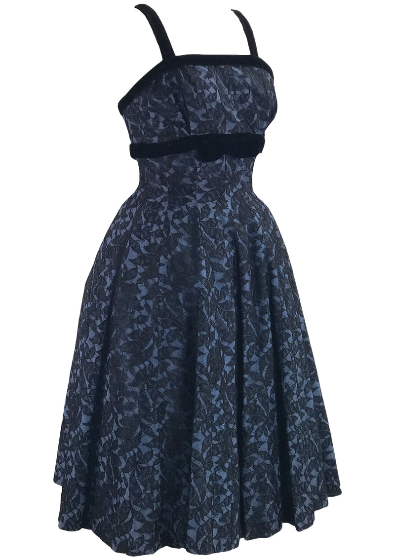 Vintage 1950s - 60s Designer Suzy Perette Black Lace Party Dress- New!