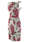 Late 1950s to Early 1960s Pink Roses Cotton Wiggle Dress- New!