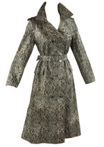 Vintage 1970s Python Print Vinyl Trench Coat - NEW!