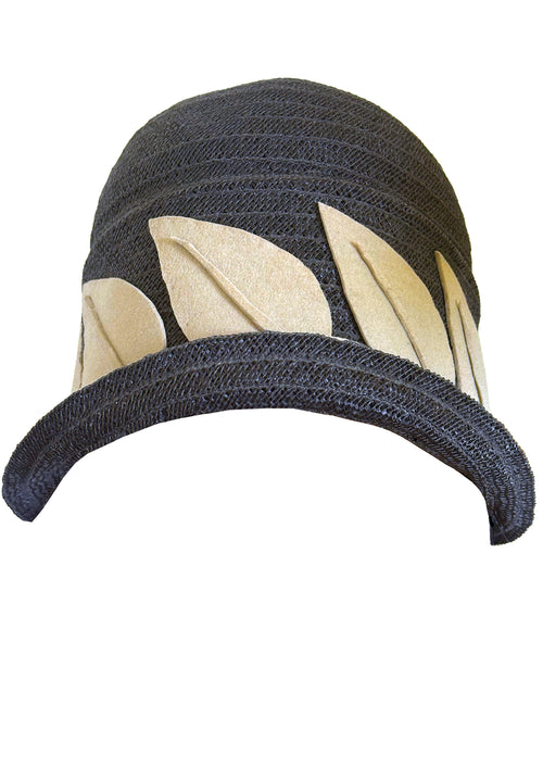 Vintage 1920s Black and Beige Cloche- NEW!