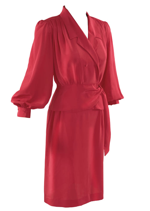 Vintage 1980s Fuchsia Coloured Lilli Ann Suit - NEW!