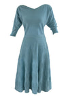 Vintage 1950s Slate Blue Wool Knit Dress Set- NEW!