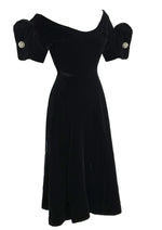 Vintage Early 1950s Black Velvet Cocktail Dress- NEW!