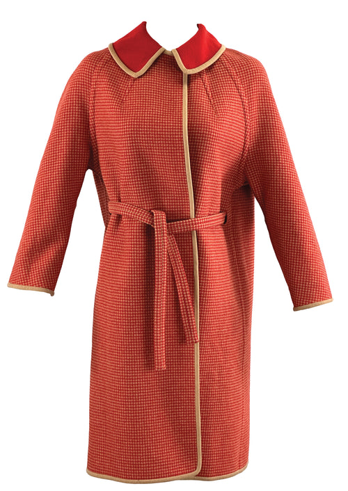 Vintage 1960s Red and Cream Mod Wool Coat - NEW!