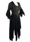 Vintage Late 1960s Black Handkerchief Hem Dress - NEW!