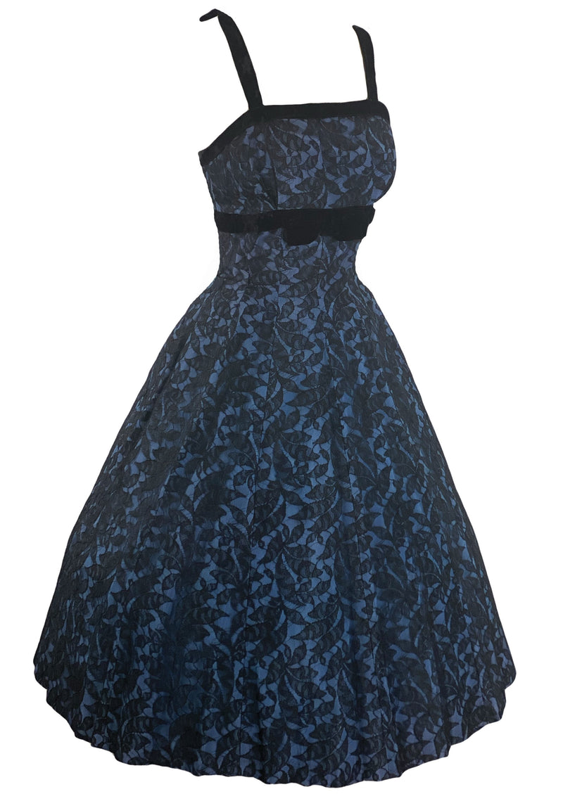Vintage 1950s - 60s Designer Suzy Perette Black Lace Party Dress- New!