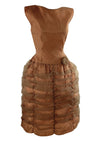 Late 1950s to Early 1960s Copper Ruched Cocktail Dress - NEW!
