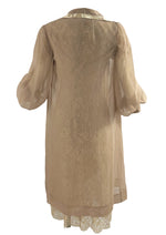 Vintage 1950s Latte Coloured Lace Dress & Coat Ensemble - NEW!