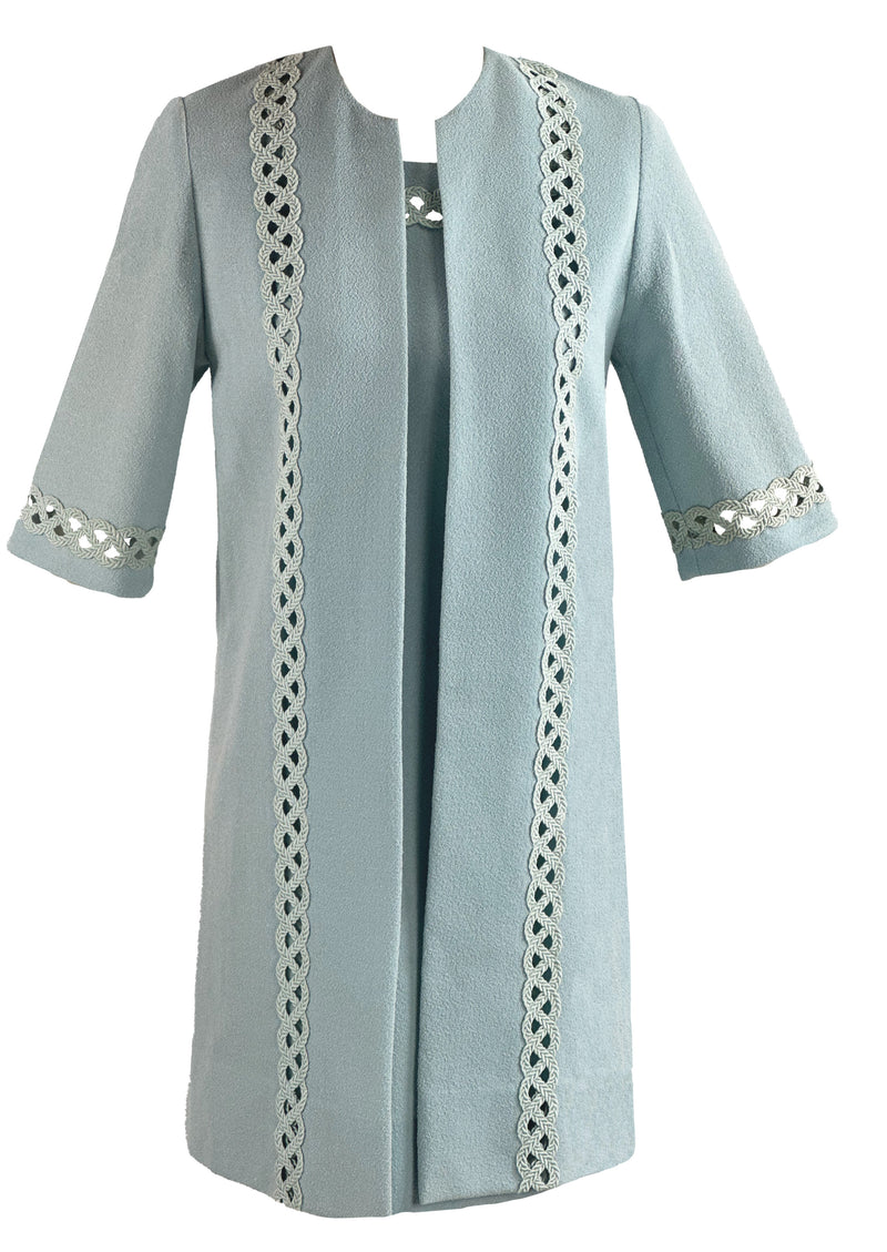 Vintage 1960s Light Blue Dress and Coat Ensemble- NEW!